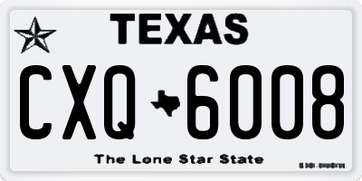TX license plate CXQ6008