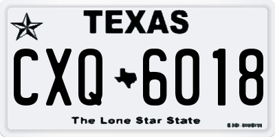 TX license plate CXQ6018