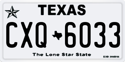 TX license plate CXQ6033