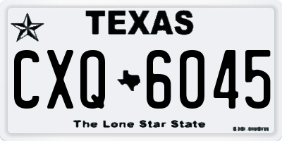 TX license plate CXQ6045