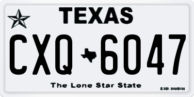 TX license plate CXQ6047