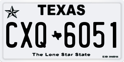 TX license plate CXQ6051