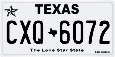 TX license plate CXQ6072