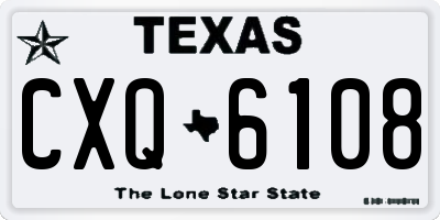 TX license plate CXQ6108