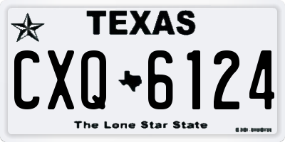TX license plate CXQ6124
