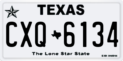 TX license plate CXQ6134