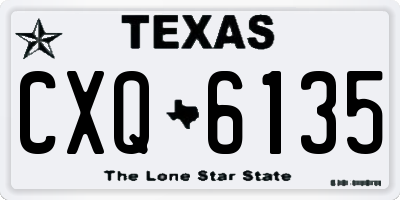 TX license plate CXQ6135