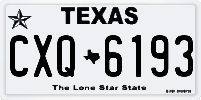 TX license plate CXQ6193