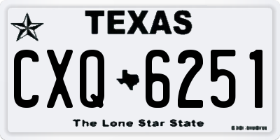 TX license plate CXQ6251