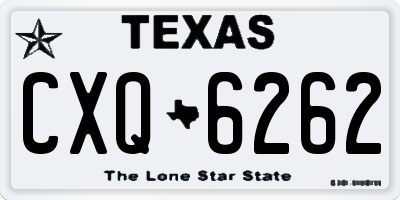 TX license plate CXQ6262