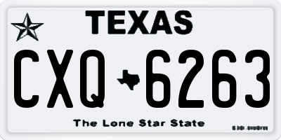 TX license plate CXQ6263