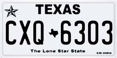 TX license plate CXQ6303
