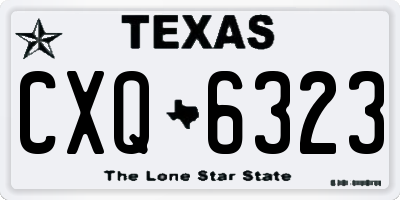 TX license plate CXQ6323