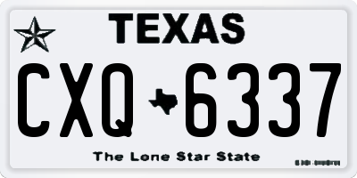 TX license plate CXQ6337