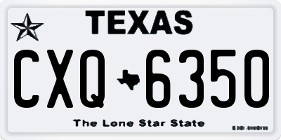 TX license plate CXQ6350