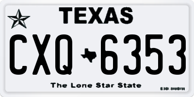 TX license plate CXQ6353