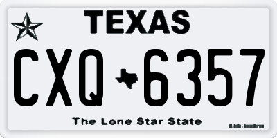 TX license plate CXQ6357