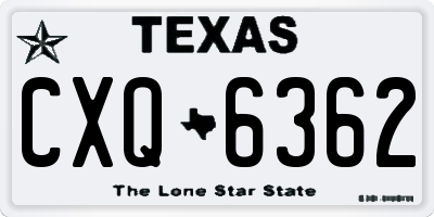 TX license plate CXQ6362