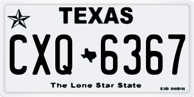 TX license plate CXQ6367