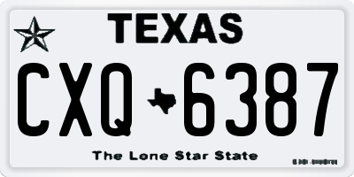 TX license plate CXQ6387