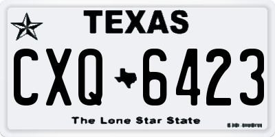 TX license plate CXQ6423