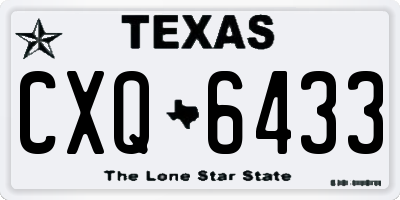 TX license plate CXQ6433