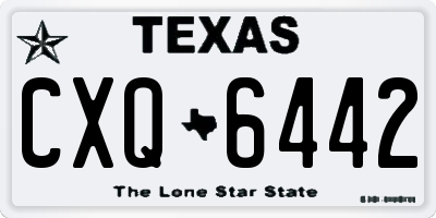 TX license plate CXQ6442