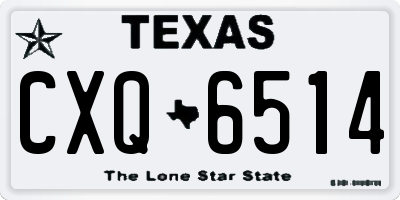 TX license plate CXQ6514