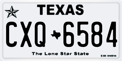 TX license plate CXQ6584