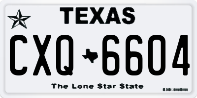 TX license plate CXQ6604