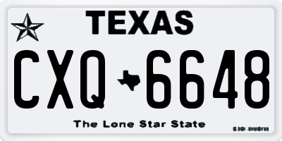 TX license plate CXQ6648