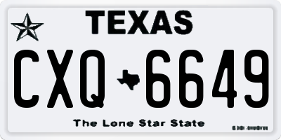 TX license plate CXQ6649