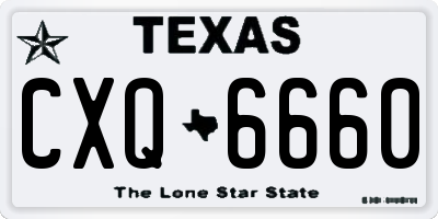 TX license plate CXQ6660
