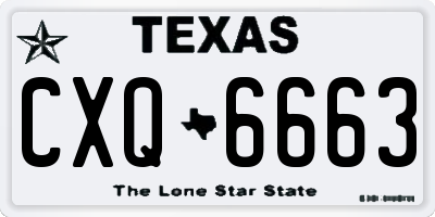 TX license plate CXQ6663
