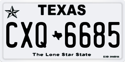 TX license plate CXQ6685