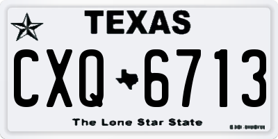 TX license plate CXQ6713