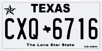 TX license plate CXQ6716