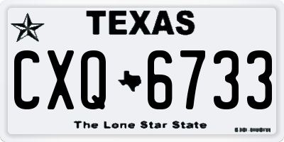 TX license plate CXQ6733