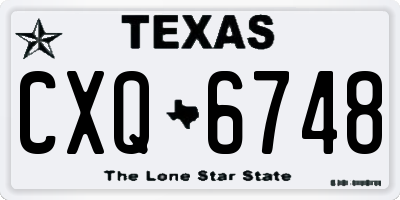 TX license plate CXQ6748