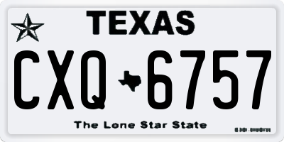 TX license plate CXQ6757