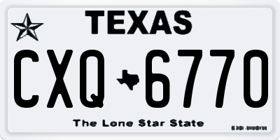 TX license plate CXQ6770