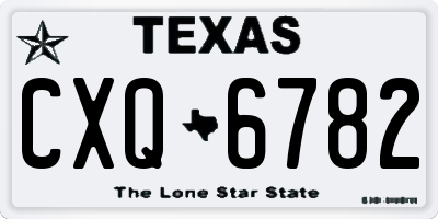 TX license plate CXQ6782