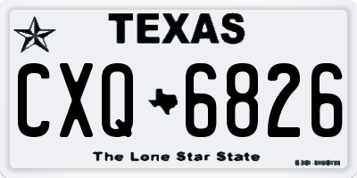 TX license plate CXQ6826