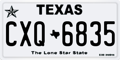 TX license plate CXQ6835
