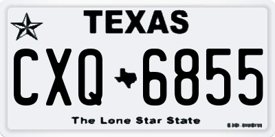 TX license plate CXQ6855