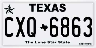 TX license plate CXQ6863