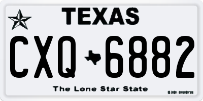 TX license plate CXQ6882