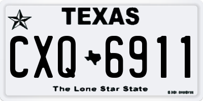 TX license plate CXQ6911