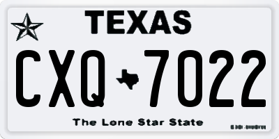 TX license plate CXQ7022
