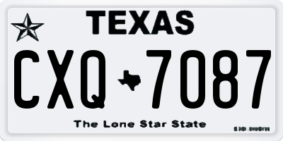 TX license plate CXQ7087